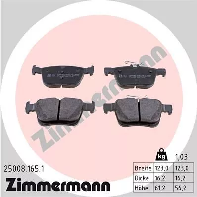 ZIMMERMANN Brake Pad Set, disc brake (25008.165.1)