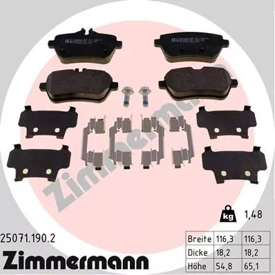 ZIMMERMANN Brake Pad Set, disc brake (25071.190.2)