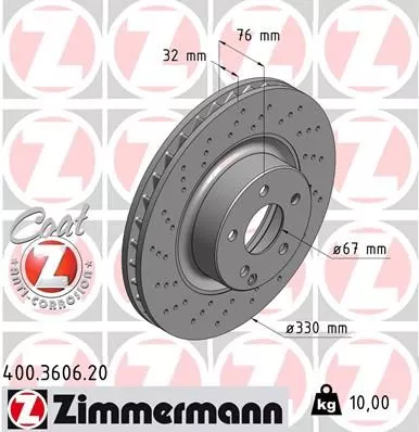 ZIMMERMANN Brake Disc (400.3606.20)