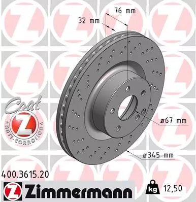 ZIMMERMANN Brake Disc (400.3615.20)