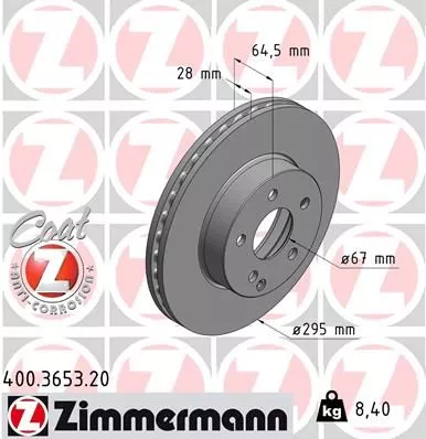 ZIMMERMANN Brake Disc (400.3653.20)