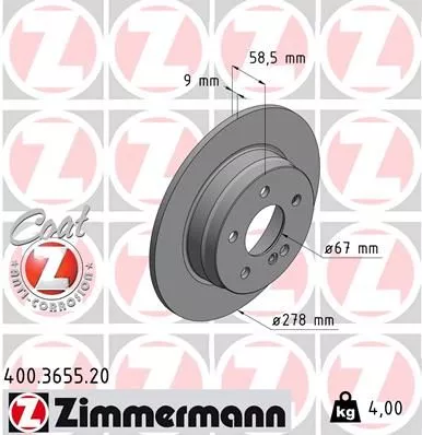 ZIMMERMANN Brake Disc (400.3655.20)