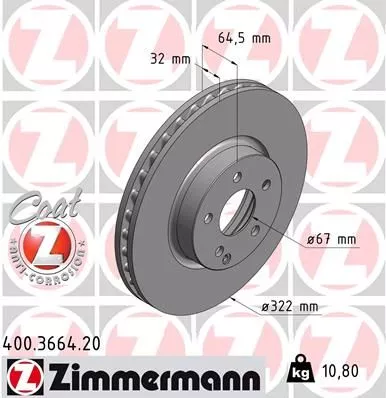 ZIMMERMANN Brake Disc (400.3664.20)