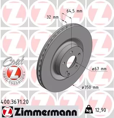 ZIMMERMANN Brake Disc (400.3671.20)