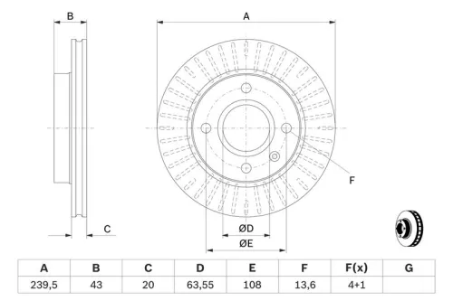 BOSCH Brake Disc (0986478502)