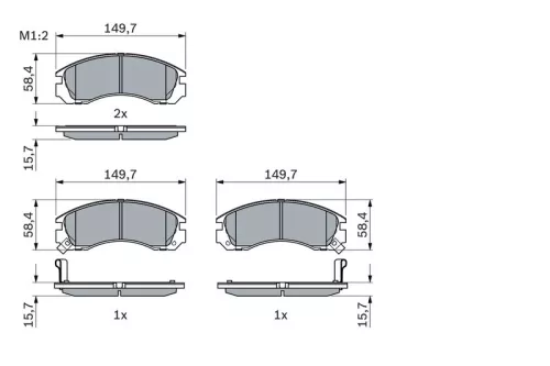 BOSCH Brake Pad Set, disc brake (0986424523)
