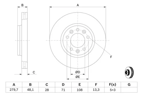 BOSCH Brake Disc (0986479266)