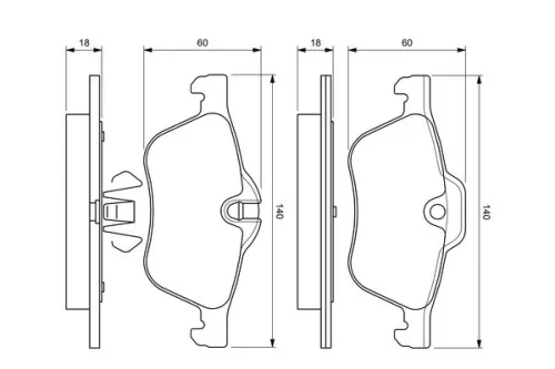 BOSCH Brake Pad Set, disc brake (0986424652)