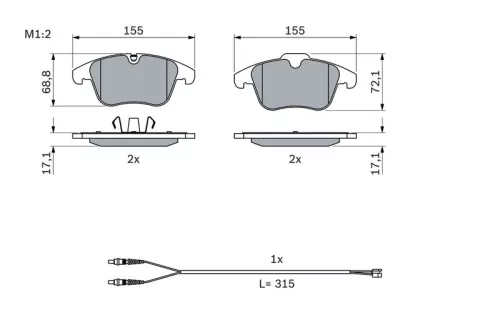 BOSCH Brake Pad Set, disc brake (0986494371)