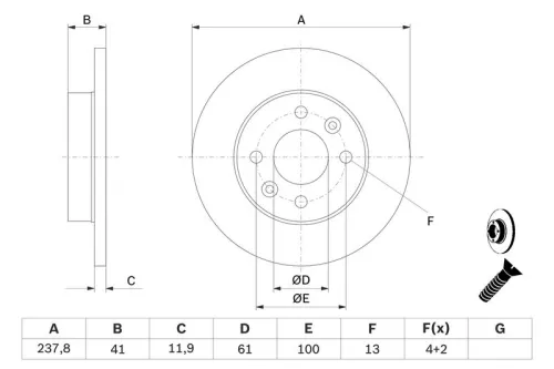 BOSCH Brake Disc (0986478105)