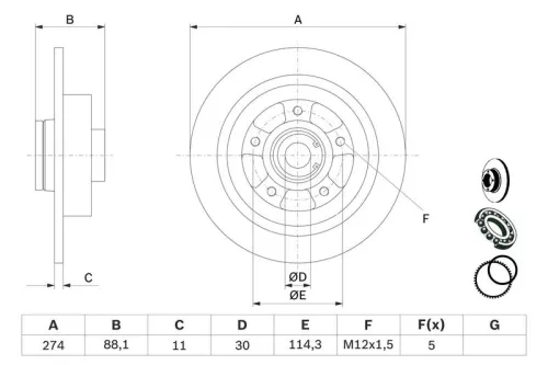 BOSCH Brake Disc (0986479009)