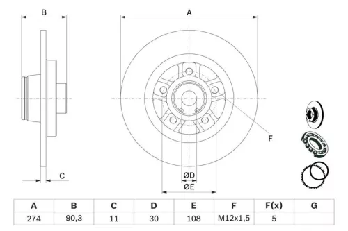 BOSCH Brake Disc (0986479015)