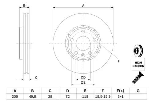 BOSCH Brake Disc (0986479B69)