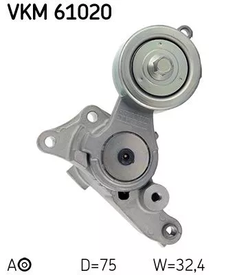 SKF Belt Tensioner, V-ribbed belt (VKM61020)