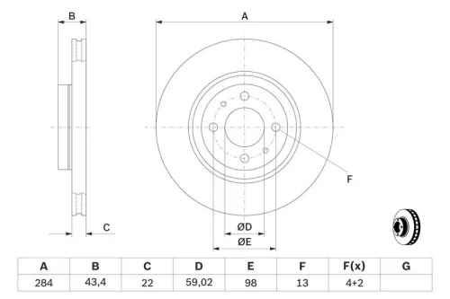 BOSCH Brake Disc (0986479B49)