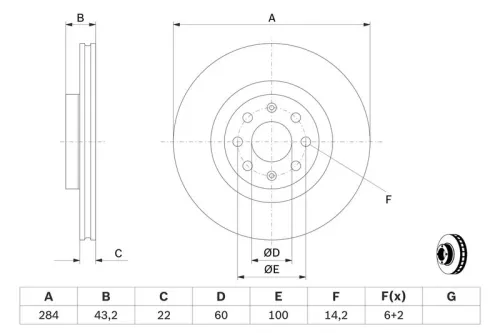 BOSCH Brake Disc (0986479B90)