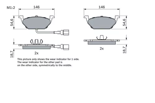BOSCH Brake Pad Set, disc brake (0986494524)