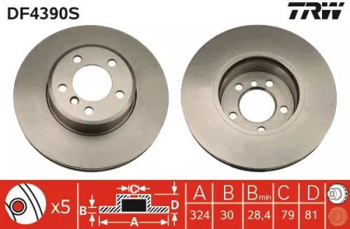 TRW Brake Disc (DF4390S)