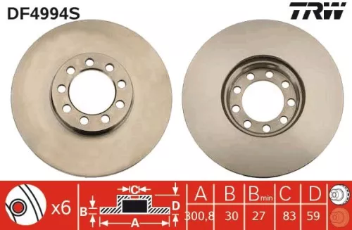 TRW Brake Disc (DF4994S)