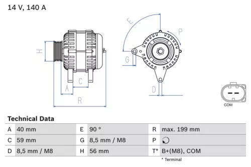 BOSCH Alternator (0986081160)