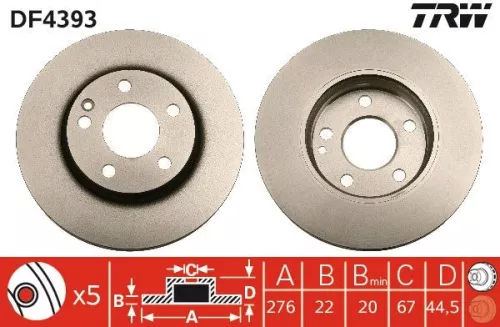 TRW Brake Disc (DF4393)