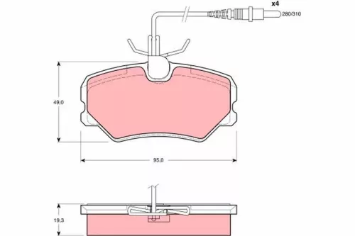 TRW Brake Pad Set, disc brake (GDB1039)