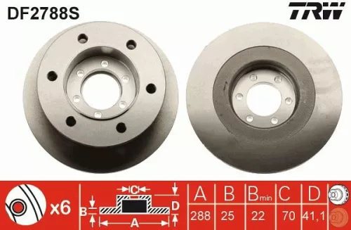 TRW Brake Disc (DF2788S)