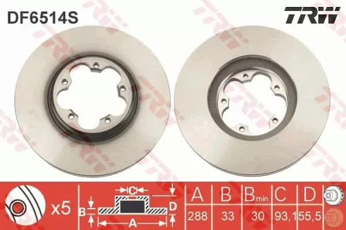 TRW Brake Disc (DF6514S)