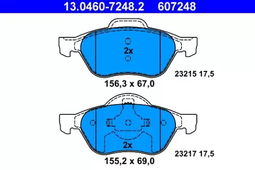 ATE Brake Pad Set, disc brake (13.0460-7248.2)