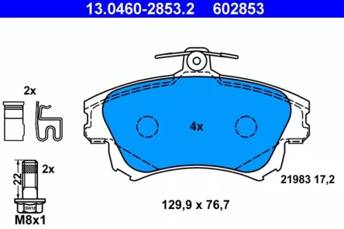 ATE Brake Pad Set, disc brake (13.0460-2853.2)