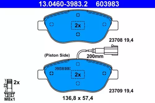 ATE Brake Pad Set, disc brake (13.0460-3983.2)