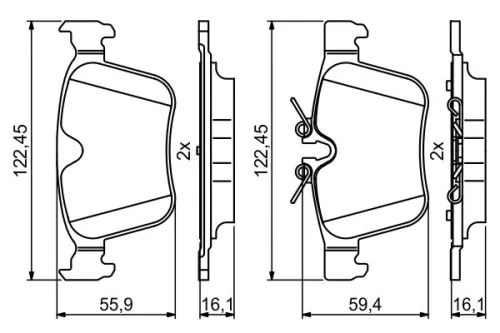 BOSCH Brake Pad Set, disc brake (0986494819)