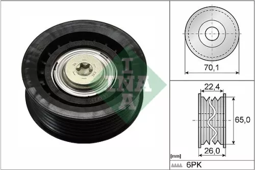 Deflection/Guide Pulley, V-ribbed belt