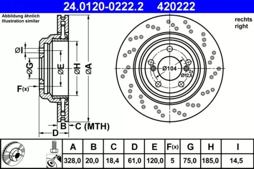 ATE Brake Disc (24.0120-0222.2)