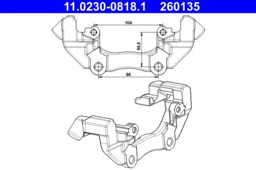 ATE Bracket, brake caliper (11.0230-0818.1)
