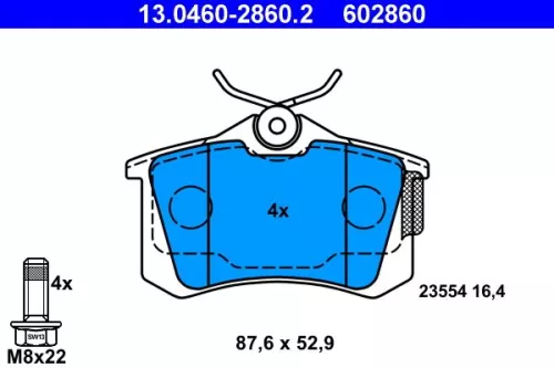 ATE Brake Pad Set, disc brake (13.0460-2860.2)