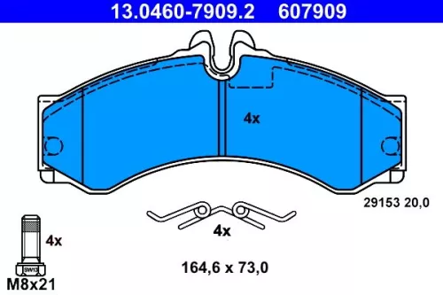 ATE Brake Pad Set, disc brake (13.0460-7909.2)