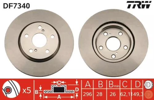 TRW Brake Disc (DF7340)