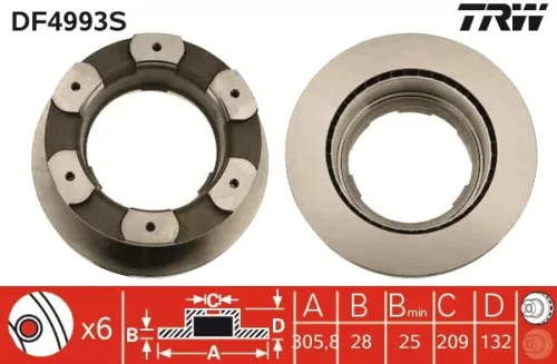 TRW Brake Disc (DF4993S)