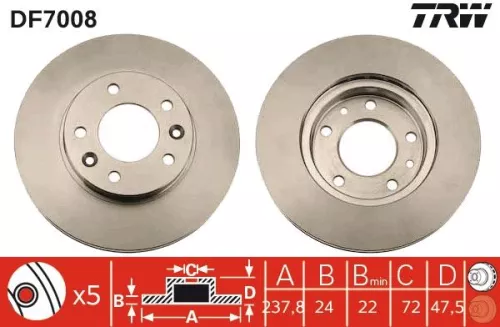 TRW Brake Disc (DF7008)