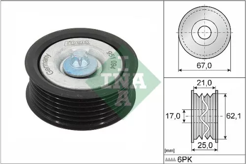 Schaeffler INA Deflection/Guide Pulley, V-ribbed belt (532062910)