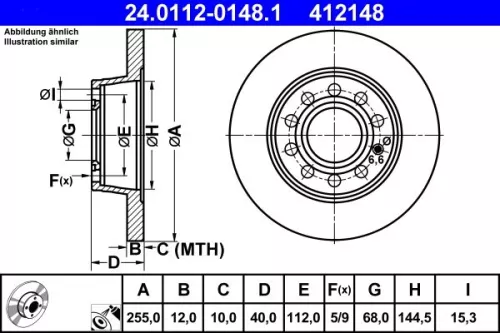 ATE Brake Disc (24.0112-0148.1)