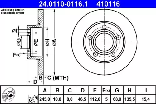 ATE Brake Disc (24.0110-0116.1)