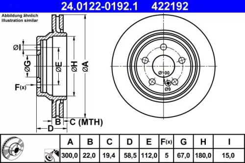 ATE Brake Disc (24.0122-0192.1)