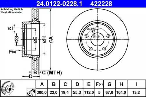 ATE Brake Disc (24.0122-0228.1)