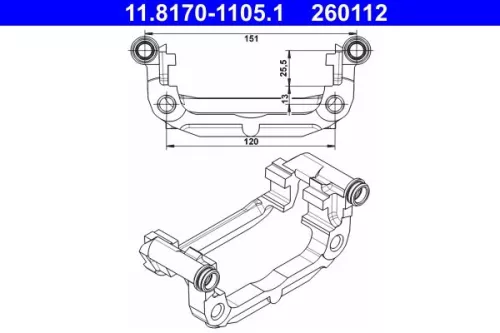ATE Bracket, brake caliper (11.8170-1105.1)