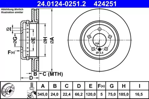 ATE Brake Disc (24.0124-0251.2)