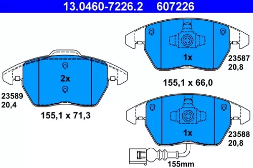 ATE Brake Pad Set, disc brake (13.0460-7226.2)