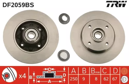 TRW Brake Disc (DF2059BS)