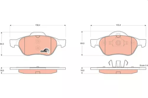 TRW Brake Pad Set, disc brake (GDB1540)